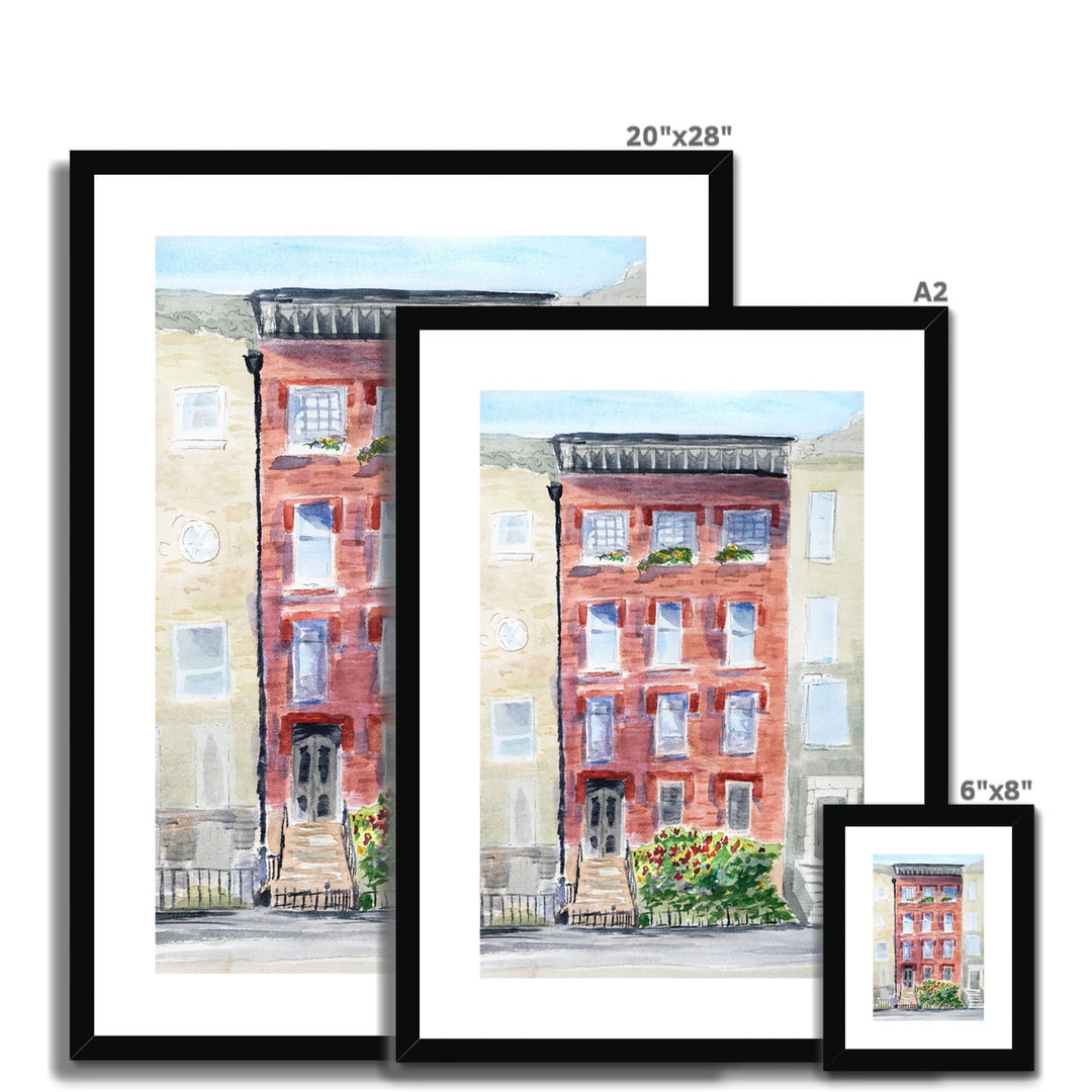 "Cobble Hill Brownstone" Framed & Mounted Print