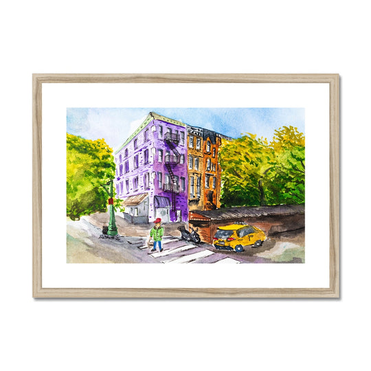 "The Purple Building on 73rd" Framed & Mounted Print