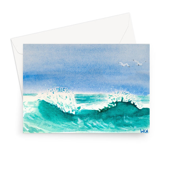 "Gulls In The Spray" Greeting Card