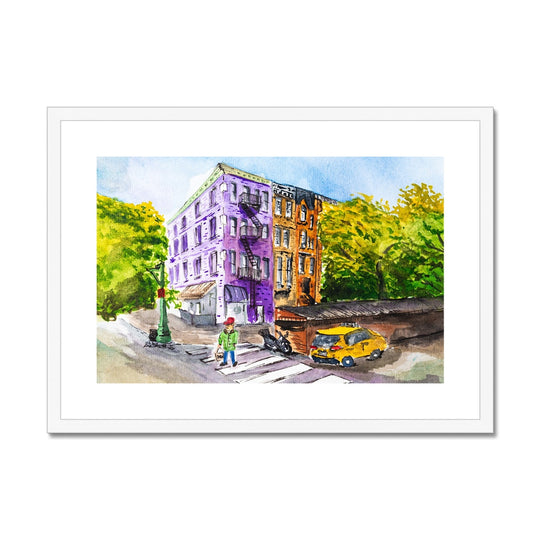 "The Purple Building on 73rd" Framed & Mounted Print