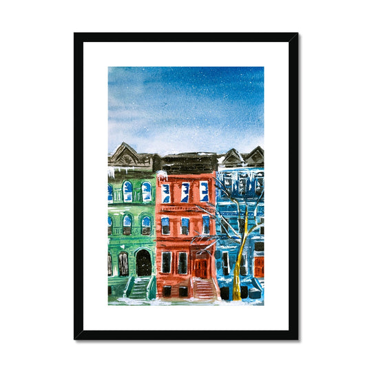 "Greenstone, Redstone, Bluestone, Brownstone" Framed & Mounted Print