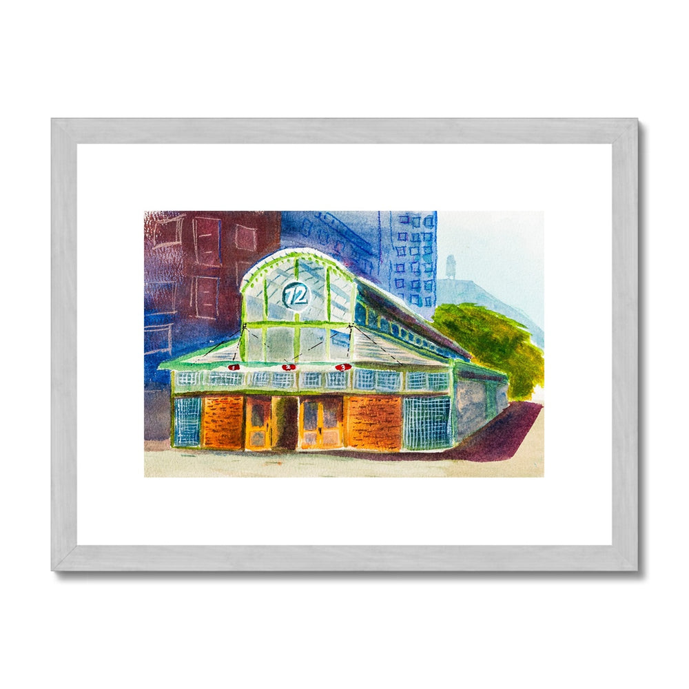 "Colorful 72nd Street Subway" Antique Framed & Mounted Print