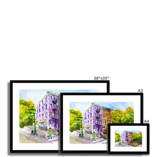 "The Purple Building on 73rd" Framed & Mounted Print