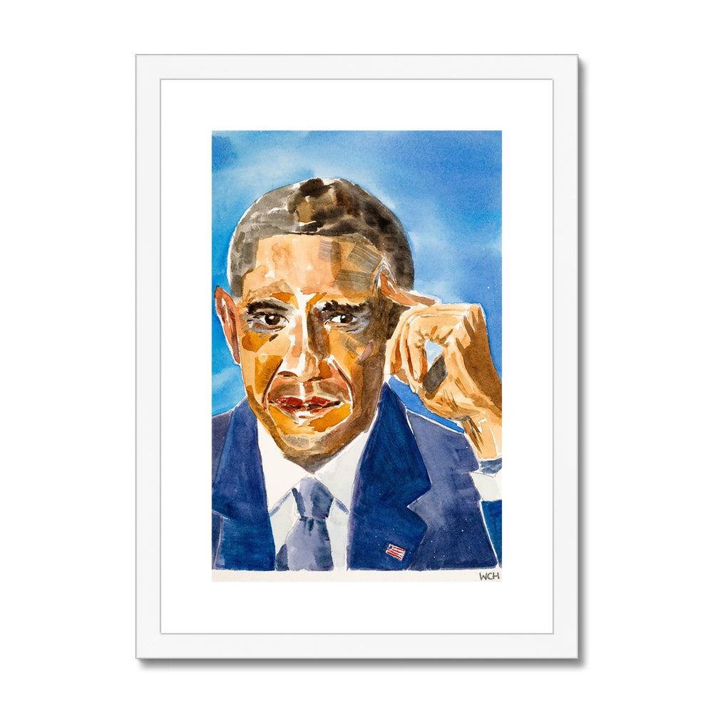 "Portrait of President Obama" Framed & Mounted Print