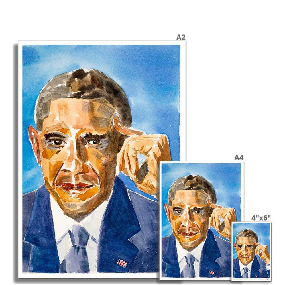 "Portrait of President Obama" Hahnemühle German Etching Print