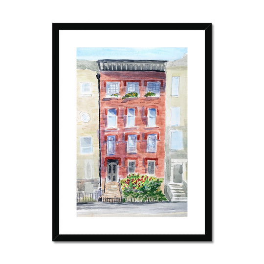 "Cobble Hill Brownstone" Framed & Mounted Print