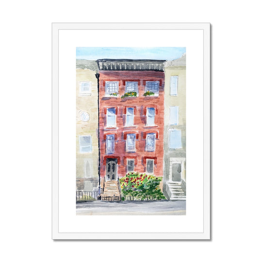 "Cobble Hill Brownstone" Framed & Mounted Print