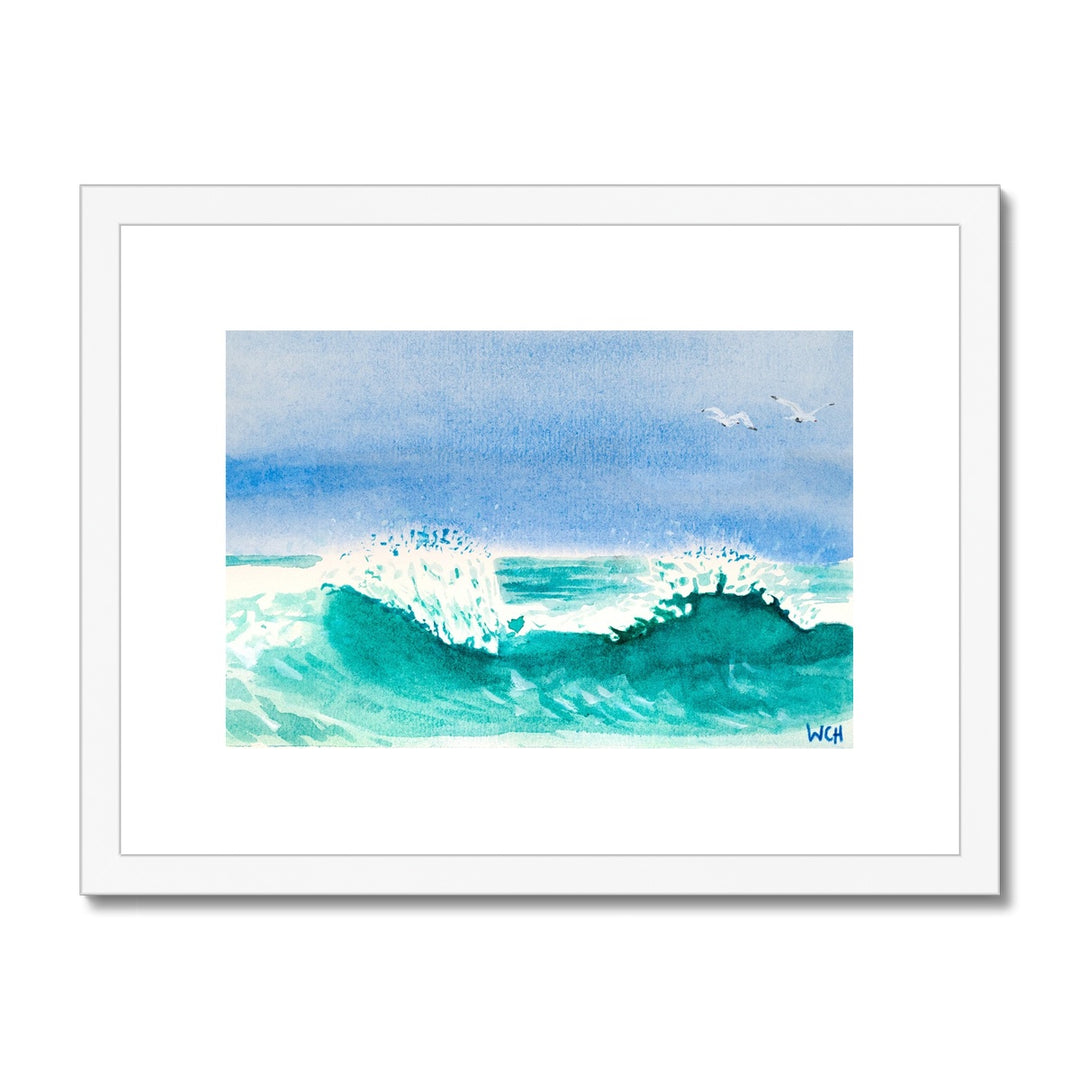 "Gulls In The Spray" Framed & Mounted Print