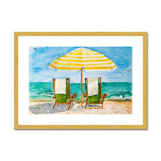 "Beach Chairs at the Weekapaug Inn" Antique Framed & Mounted Print