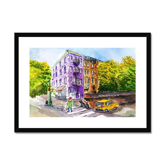 "The Purple Building on 73rd" Framed & Mounted Print