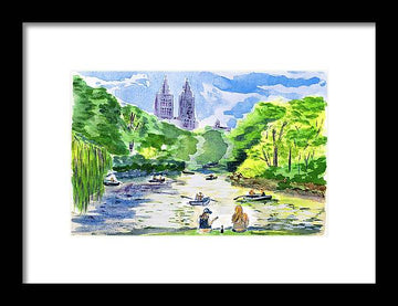 Boating in the shadow of The San Remo - Framed Print