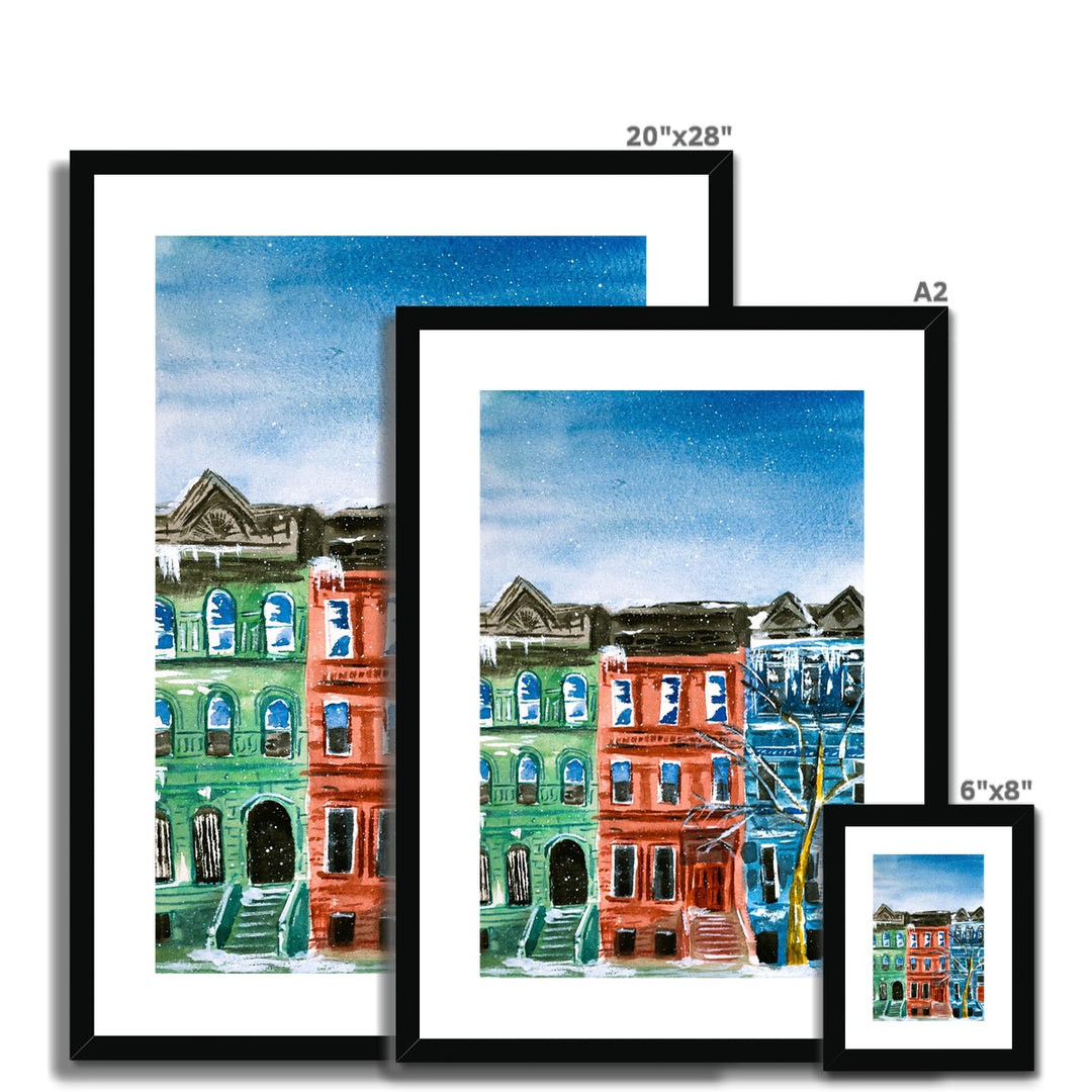 "Greenstone, Redstone, Bluestone, Brownstone" Framed & Mounted Print