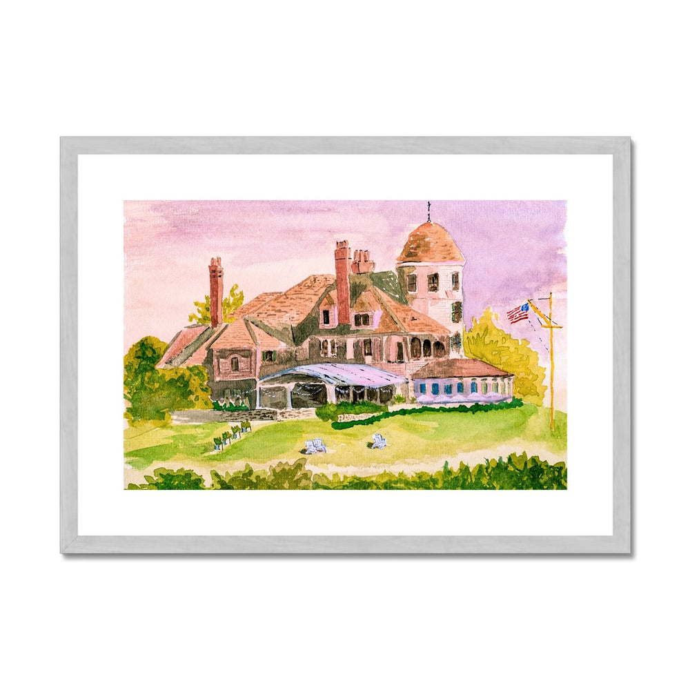 "Sunset at Castle Hill Inn" Antique Framed & Mounted Print