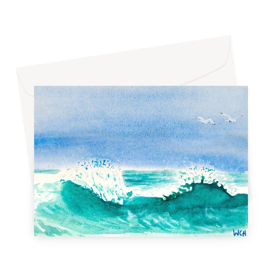 "Gulls In The Spray" Greeting Card