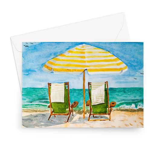 "Beach Chairs at the Weekapaug Inn" Greeting Card