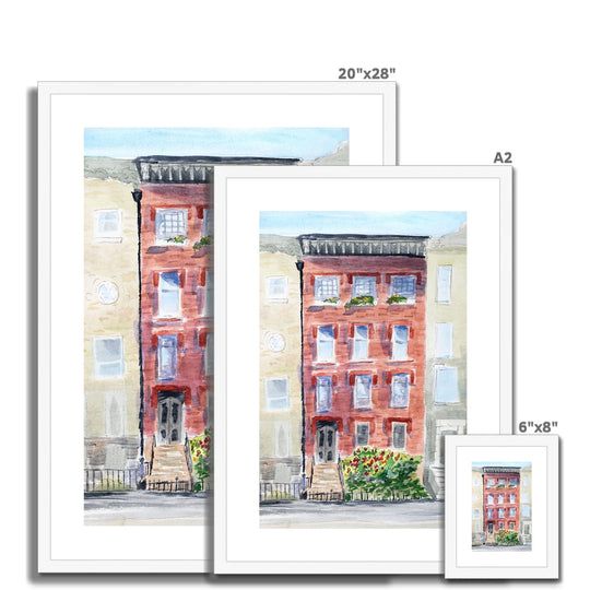 "Cobble Hill Brownstone" Framed & Mounted Print