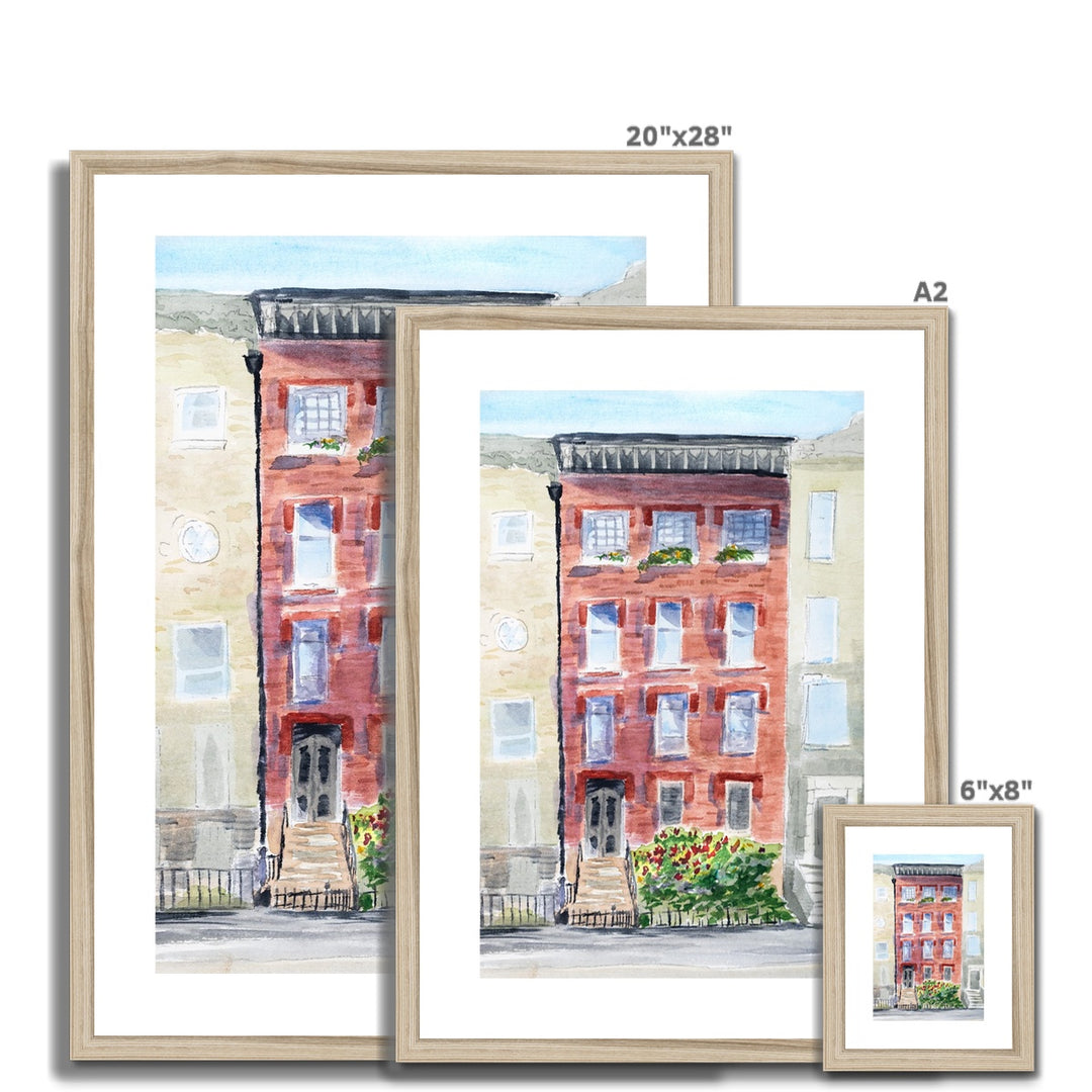 "Cobble Hill Brownstone" Framed & Mounted Print