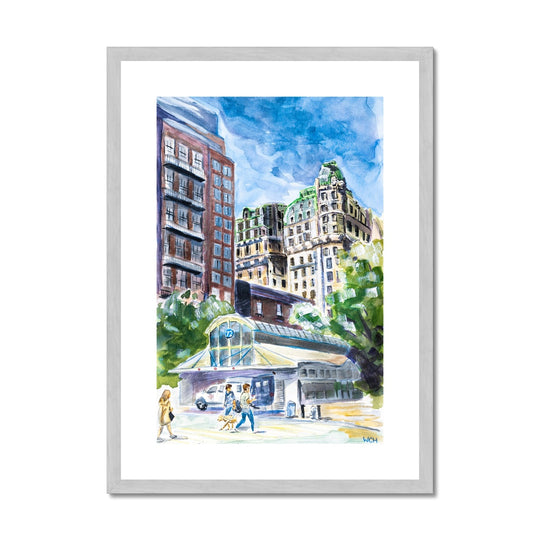 "The Ansonia and the Subway" Antique Framed & Mounted Print